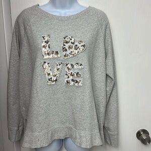 Style & Co. Light gray sweatshirt with LOVE on the front with sequins